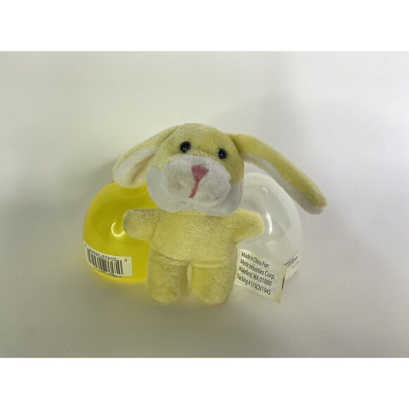 Mini Yellow Bunny Rabbit Plush Stuffed Animal Toy Yellow Clear Easter Egg Favor - Picture 1 of 4